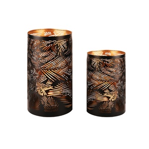 Luxury Hotel Tealight Candle Holder with <b>Leaf</b> Laser Cut Design Tabletop Candle Decor for Restaurant Spa Interior Ambience - Product Image 4
