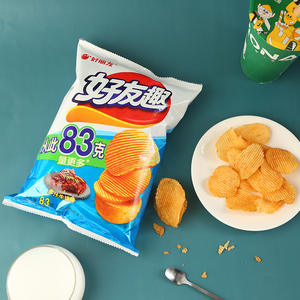 Collations en gros Distributeur Chine Meilleure vente chips de pomme de terre frites grande vague Chips Snack soufflé Saveur de steak 83g Saveur de kimchi - Product Image 5