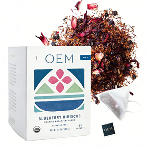 Té de Hierbas Orgánico de Arándanos e Hibisco OEM - Mezcla Refrescante para Té Helado, Ácido y Dulce, 15 Sobres, Grado Alimenticio para el Verano - Product Image 1