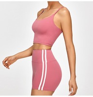 Débardeur court de yoga pour femme, coupe ajustée, avec soutien-gorge intégré, uni, en stock, personnalisation du logo, création de votre marque, faible MOQ, direct usine