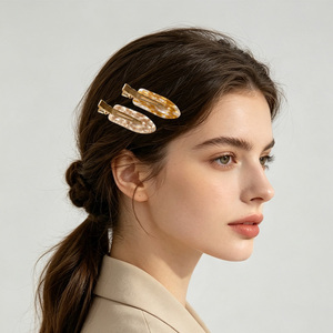 Pinces à <span class=keywords><strong>cheveux</strong></span> plates antidérapantes en acétate, sans plis ni traces, pour le coiffage – Nouveauté irrésistible - Product Image 6