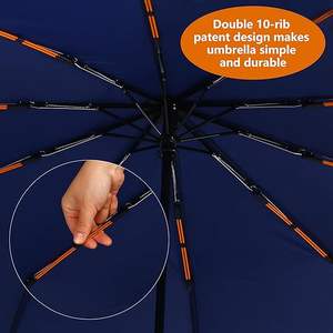 <span class=keywords><strong>Parapluie</strong></span> de voyage compact double 10 côtes de 46 pouces pour la pluie-<span class=keywords><strong>Parapluie</strong></span> portable résistant au vent-<span class=keywords><strong>Petit</strong></span> <span class=keywords><strong>parapluie</strong></span> pliant automatique - Product Image 3