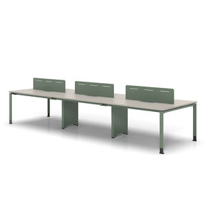 Ensemble de bureaux modulaires modernes et durables pour personnel de bureau, style panneau bois, combinaison double pour 2 personnes ou quadruple pour 4 personnes - Product Image 4