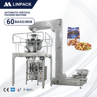 Machine d'emballage verticale automatique multi-têtes 10 pondoirs VFFS de 50g à 1kg pour noix, céréales et fruits secs