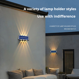 Lampe de paysage de jardin solaire avec LED chaude RVB 6 têtes vers le haut et vers le bas Lampe de lavage murale étanche IP65 Alimentation CC - Product Image 1