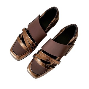 Chaussures plates Mary Jane à bout carré en microfibre, style fonctionnel, avec fermeture Velcro, nouvelle collection printemps pour femme, semelle épaisse en caoutchouc, colorées, pour le quotidien - Product Image 5