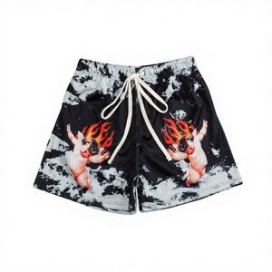 Traje de Baño de Punto para Hombre 2025, Cintura Alta con Cordón, Secado Rápido, para Deportes Acuáticos de Verano, Estampados por Sublimación, Encaje, 100% Poliéster - Product Image 3