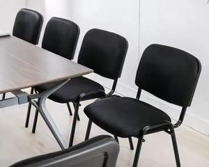 كرسي تدريب قاعة قوي للدراسة أسود رخيص بسعر الجملة ، إطار معدني مخصص ، كرسي مؤتمرات قابل للتكديس لغرفة الاجتماعات - Product Image 2