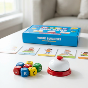 Jeu <span class=keywords><strong>de</strong></span> <span class=keywords><strong>société</strong></span> éducatif personnalisé avec cartes d'apprentissage <span class=keywords><strong>de</strong></span> l'orthographe et dés à lettres pour enfants - Product Image 4