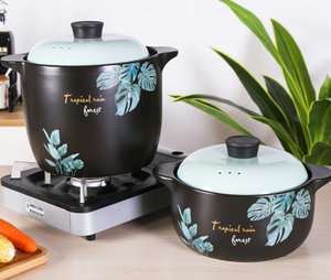 Offenes Feuer Keramiktopf Bodenverbreitete Hitzebeständigkeit Gesundheitstopf für Brei und Suppe 24cm Gasherd-Kasserolle - Product Image 4