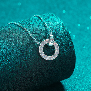 Collar de Plata de Ley 925 para mujer, nueva cadena de clavícula con nicho de moissanita, stock de fábrica, venta al por mayor - Product Image 5