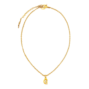 Collier pendentif en acier inoxydable plaqué or avec breloque initiale lettre G pour femme, bijoux tendance - Product Image 2