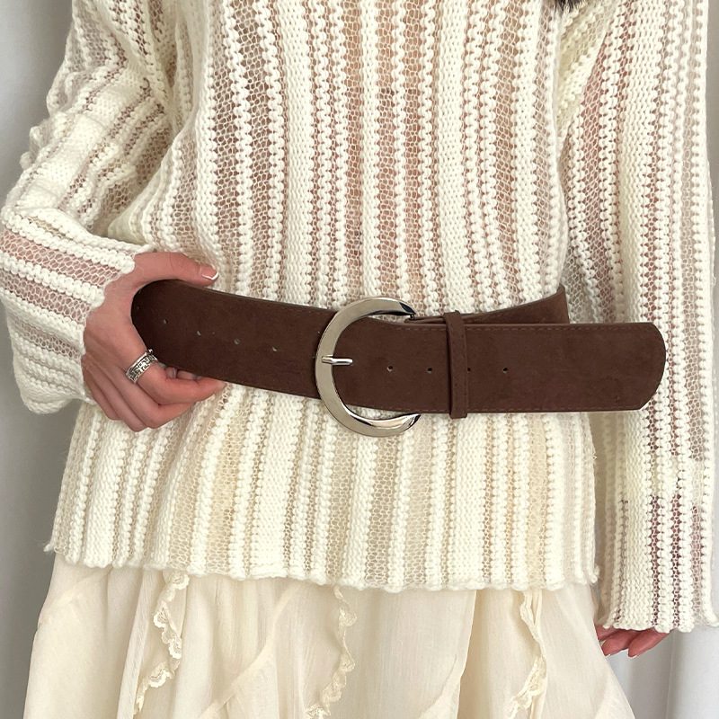 knee length dresses for ladies Women's Wide Cummerbund Faux Leather Dress Belt main image 1