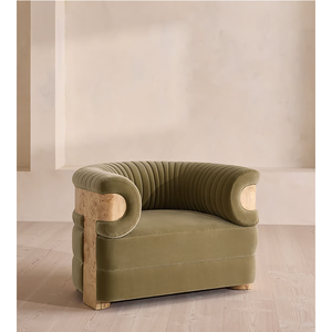Tapicería meticulosamente hecha a mano Burl Design Hotel interior hecho a mano descansado sillón de sala de estar - Product Image 6