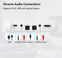 Émetteur Auracast Bluetooth 5.4 Qualcomm LE Audio AptX Adaptive LC3 avec affichage LED, adaptateur optique AUX pour TV