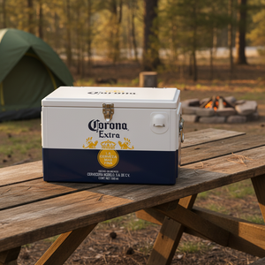 Nevera Portátil Metálica Retro Fumashi de 20L con Aislamiento, Logotipo de Corona Extra, para Camping, Pesca y Enfriamiento de Bebidas - Product Image 5