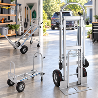 Chariot à plateforme pliable en aluminium à quatre roues réglables avec revêtement en poudre pour outils industriels et déménagement
