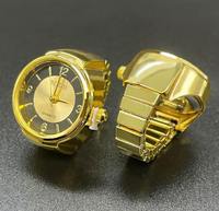 Bijoux de montre Y2K en acier inoxydable plaqué or Bagues de montre carrées à mouvement numérique minimaliste à quartz