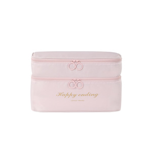 Bolsa organizadora de ropa interior de viaje, rectangular, rosa, con compartimento de malla para almacenamiento de ropa interior, sujetadores y calcetines - Product Image 5