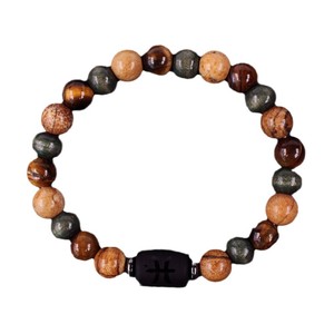 <span class=keywords><strong>12</strong></span> signo de la estrella del zodiaco constelaciones bisel ajuste hecho a mano Ojo de Tigre pulsera elástica con cuentas para pareja Unisex Tauro <span class=keywords><strong>Capricornio</strong></span> - Product Image 6