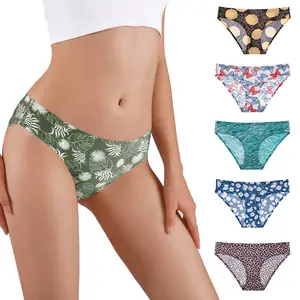 EU Size XXL Cuecas Feminina Ropa Interior Mujer Sin Costura Ice Silk Leopard Print Seamless Plus Panties