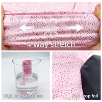Lots de tissus élastiques en polyamide et élasthanne, paillettes holographiques roses métallisées, pour maillots de bain, gymnastique et vêtements de danse