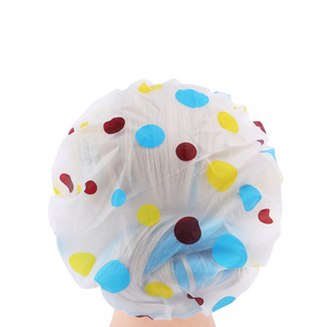 Gorro de ducha impermeable con estampado de dibujos animados, material de PE, diseño fino para baño, artículos de limpieza - Product Image 2