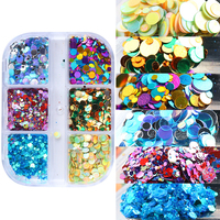 Vente flash - Paillettes rondes holographiques laser de différentes tailles pour la décoration des ongles en 3D
