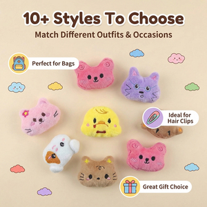 Jouets en peluche miniatures personnalisés, animaux en peluche de haute qualité, mini chat, tigre, lapin, cadeaux, jouets en peluche d'animaux de dessin animé - Product Image 5