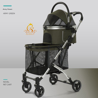 EUR PET Poussette double pour chien Poussette pliable et détachable Petite poussette Oem Chariot Chariot Produit pour animaux de compagnie Facile à assembler