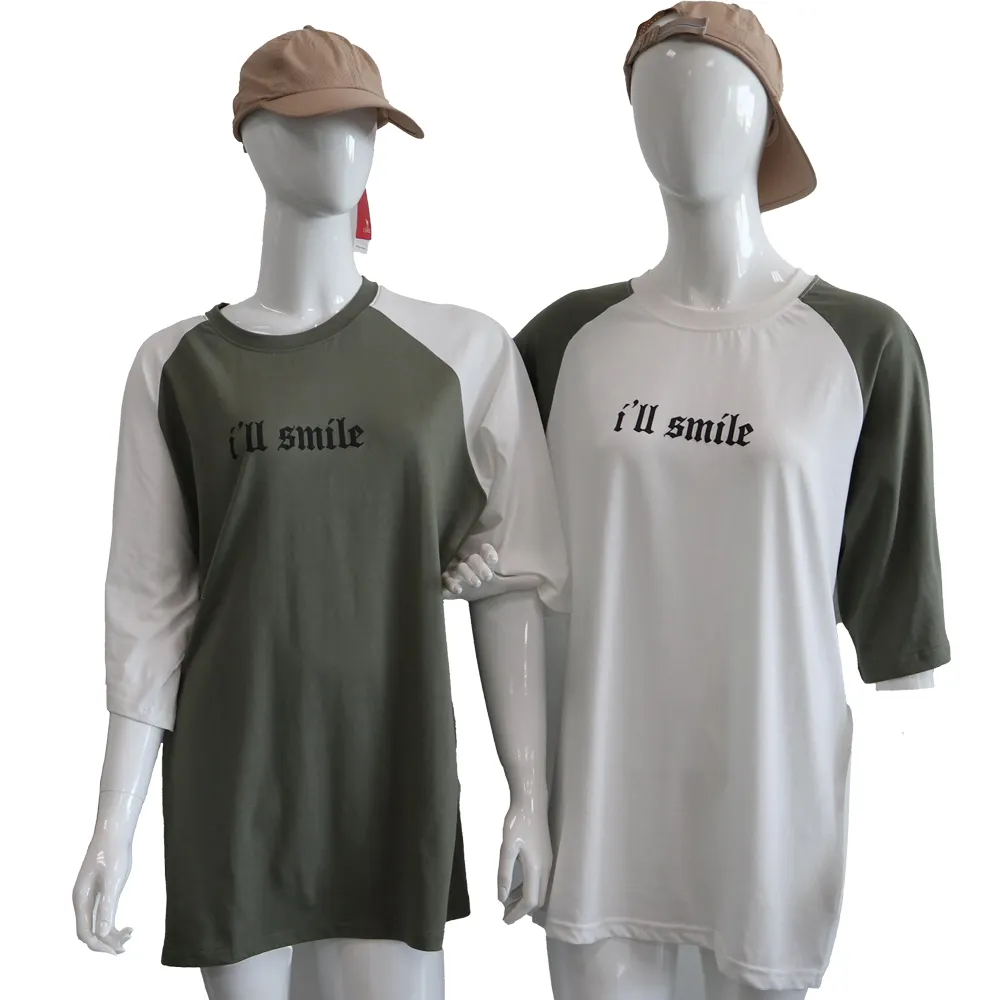 रैगलान आस्तीन पुरुषों की टी शर्ट के विपरीत छोटी आस्तीन वाली शर्ट में लुभावनी ड्रॉप कंधे से अधिक आकार वाली रैगलान आस्तीन टी शर्ट