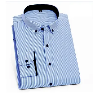 ClassicカジュアルDouble襟ボタンダウンシャツ男性フィットドレスシャツ