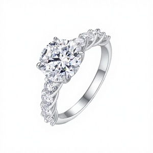 Shipping USA Unisex Wedding Engagement Moissanite <b>Set</b> <b>Rings</b> Fine 925 <b>Sterling</b> <b>Silver</b> Band GemStacking <b>Rings</b> Platinum Plated - Product Image 4