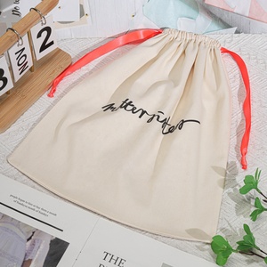 Sac à poussière en coton biologique sergé avec cordon de serrage, logo personnalisé imprimé, sac à poussière réutilisable en coton pour chaussures, sac à main, chapeau - Product Image 4