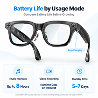 Lunettes intelligentes avec caméra AI, enregistrement vidéo 2K 30fps, traduction en temps réel par IA, assistant vocal intégré, lunettes connectées, IP66