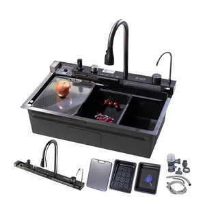 <b>Workstation</b> kitchen sink with cutting board stainless steel sink with pull out sprayer and cup washer - Product Image 5