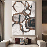Art mural contemporain Art Déco, nature morte sur toile pour la décoration de la maison et du bureau, grande peinture à l'huile dessinée à la main