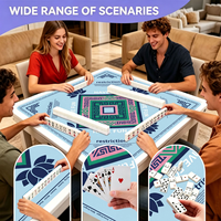 Tapis de table de mahjong pliable et portable, imprimé carré, minimaliste moderne, en caoutchouc, adapté à un usage domestique, antidérapant