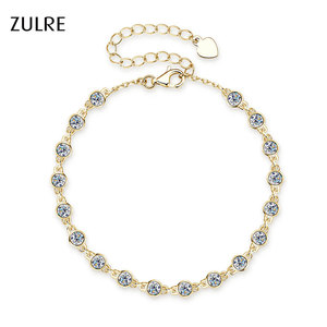 Elegante y Moderna Pulsera de Tenis para Mujer, Estilo Hiphop, con Incrustaciones de Zirconia 5A Transparente de Corte Redondo de 3mm, Engaste de Bisel, Pavé Completo, Resistente al Desgaste - Product Image 1