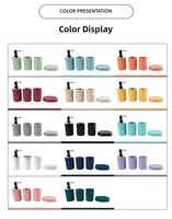 Ensemble cadeau d'accessoires de salle de bain de luxe 4 pièces : poubelle, distributeur de savon, porte-savon, porte-brosse de toilette, porte-brosse à dents, gobelet