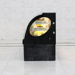 <span class=keywords><strong>Vitrina</strong></span> fría curvada para mesa duradera, vitrinas refrigeradas para pasteles para panadería con diseño de puerta trasera - Product Image 3