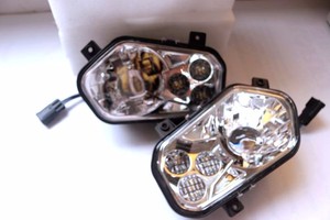 2Pcs काले एलईडी हेडलाइट किट उच्च/कम बीम के लिए पोलारिस खिलाड़ी रेंजर RZR 570 800 900 एटीवी बंद सड़क सरीखी हेडलाइट्स लगाई गई - Product Image 4