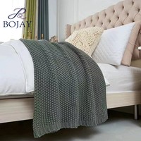 Jeté léger, chaud, doux et confortable, jeté en tricot pour lit, canapé, salon, jeté décoratif