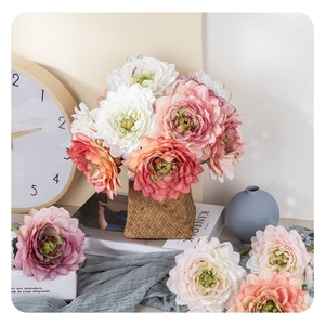 Fleur de <span class=keywords><strong>Dahlia</strong></span> Artificielle 2026 de 28,5 cm en Soie Synthétique, Tige Unique Blanche ou Rose avec Feuilles pour Décoration de Mariage et d'Intérieur - Product Image 2