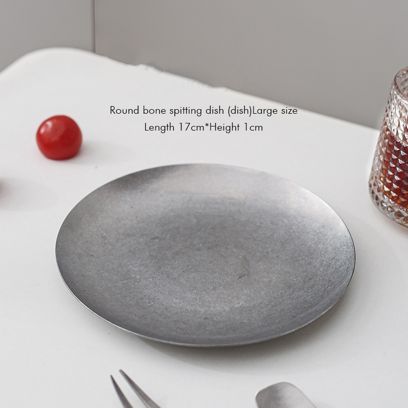 Grande assiette en os argentée 17*1cm