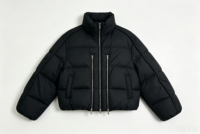 En stock, vestes courtes en duvet blanc pour femmes, vestes matelassées d'hiver pour femmes, manteaux en duvet résistants au vent et vestes matelassées pour femmes