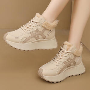 2026 Women's Cotton <b>Slip</b>-On Winter Warm Chunky Walking Style <b>Shoes</b> with Plush Lined Patchwork Design and Thermal Feature - Product Image 4