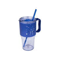 Bouteille en plastique TaiKong résistante aux hautes températures, couleur bleu clair, pour boissons fraîches