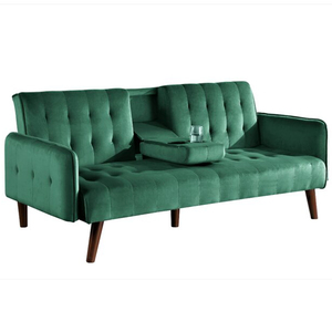 Conjunto de sofá cama personalizado para sala de estar, Convertible, de madera, plegable, de terciopelo rosa, viene cama, venta al por mayor - Product Image 2