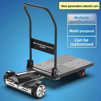 Chariot électrique compact à six roues HSLLIFT, commandé par geste, plateau plat, conception pliable pour la préparation des commandes, moteur 400W-900W